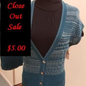 NWT Coldwater Creek Short Sleeve 4 Button Cardigan